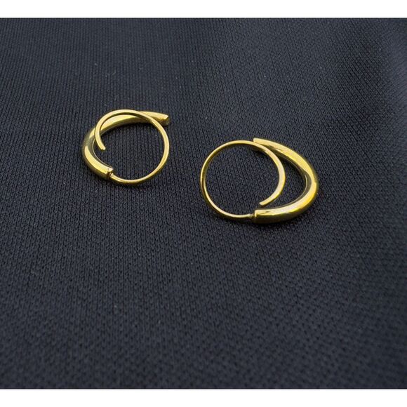 Lilly Fayne Faux Double Hoop Earrings Gold Plated - Picture 3 of 6